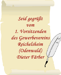 Gru�wort des Gewerbevereinsvorsitzenden