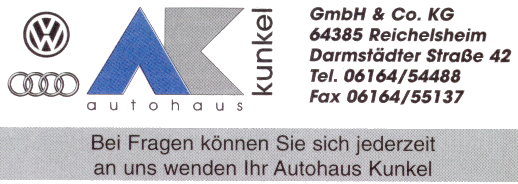 Visitenkarte Autohaus Kunkel
